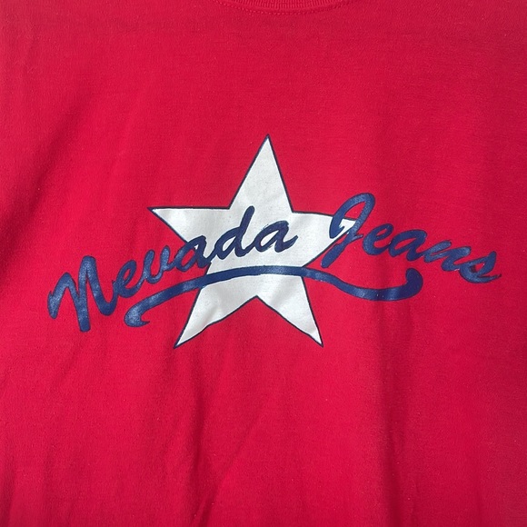 Vintage Nevada Jeans Red T-Shirt - Picture 3 of 7